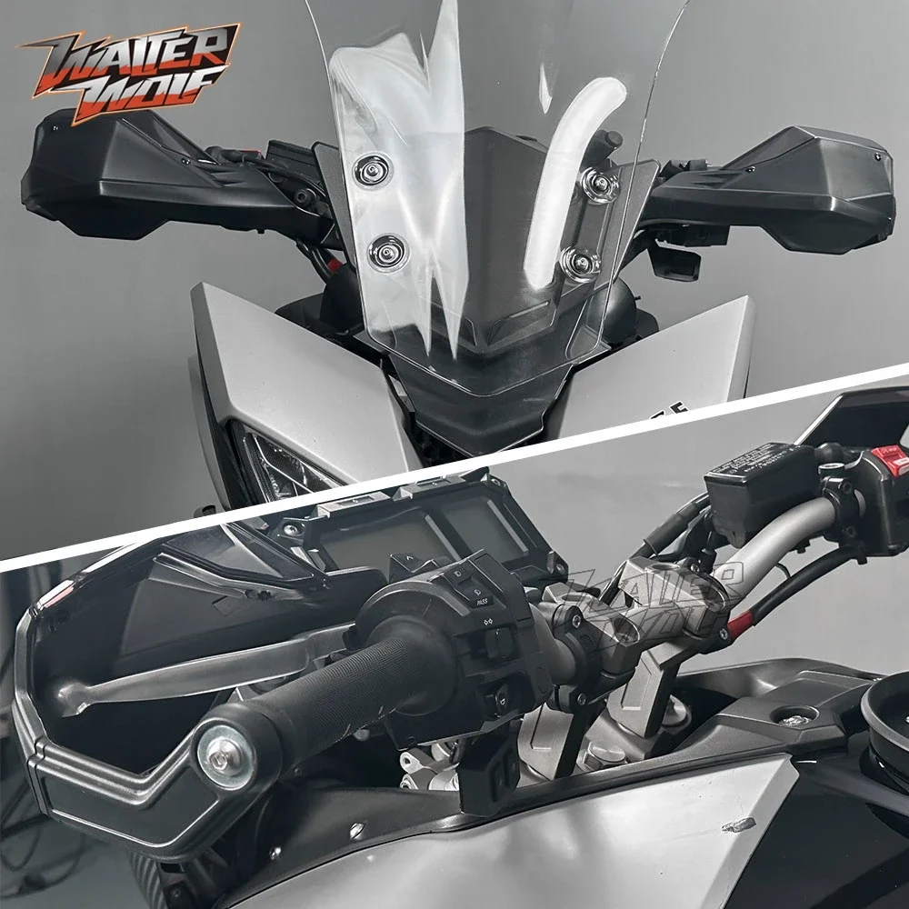 2015-2020 MT-09 트레이서 핸들 바 핸드 가드 YAMAHA Tracer 900 /GT 2018-2020 FJ09 2015-2018 용 앞 유리 브래킷 클램프 높이기