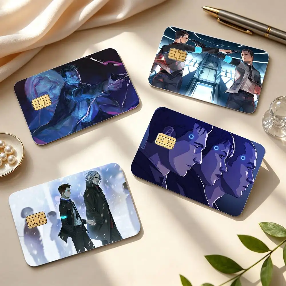 Cute D-Detroit Become Human HD Credit Card Stickers Game Card Decal Small Chip Waterproof Sticker Gift Decor