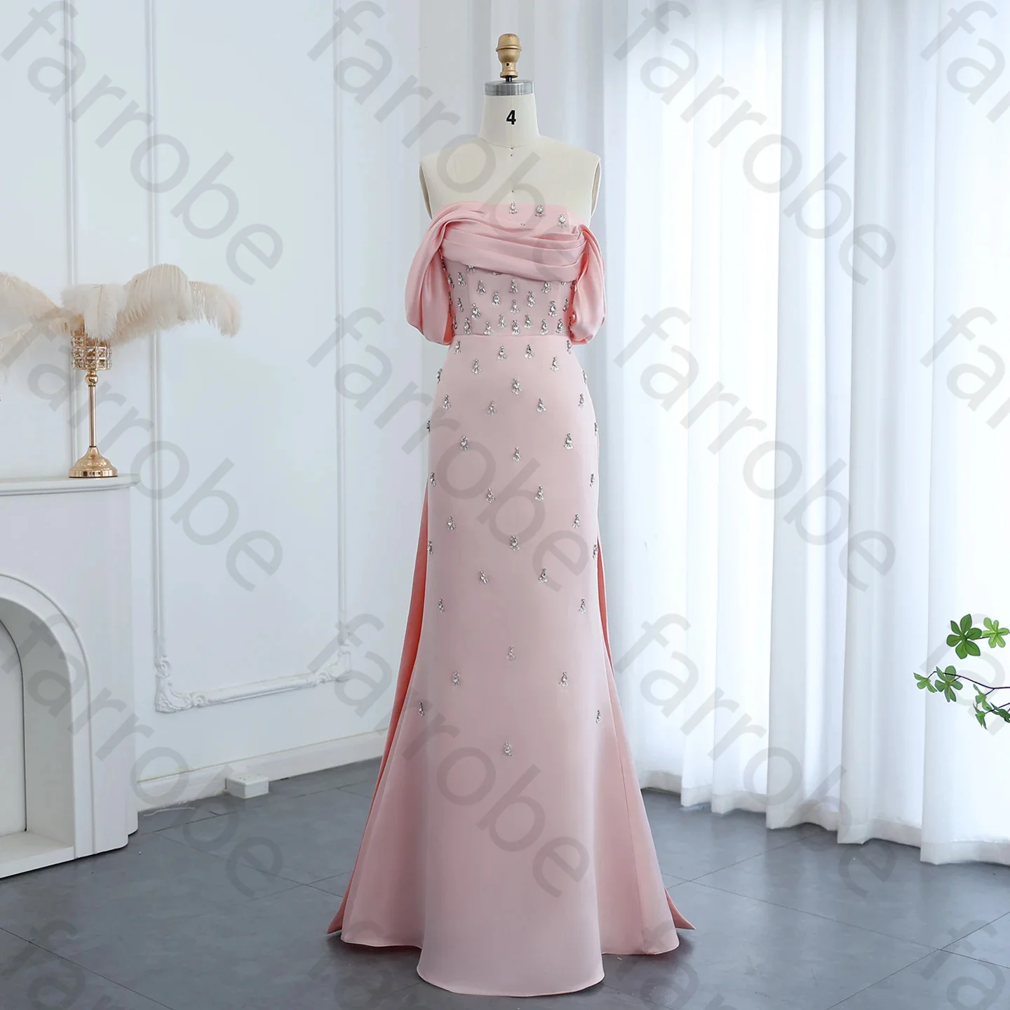 Customized Luxury Off Shoulder Evening Dress for Women Wedding Saudi Arabia Dubai Long Formal Prom Party Exquisite High Quality