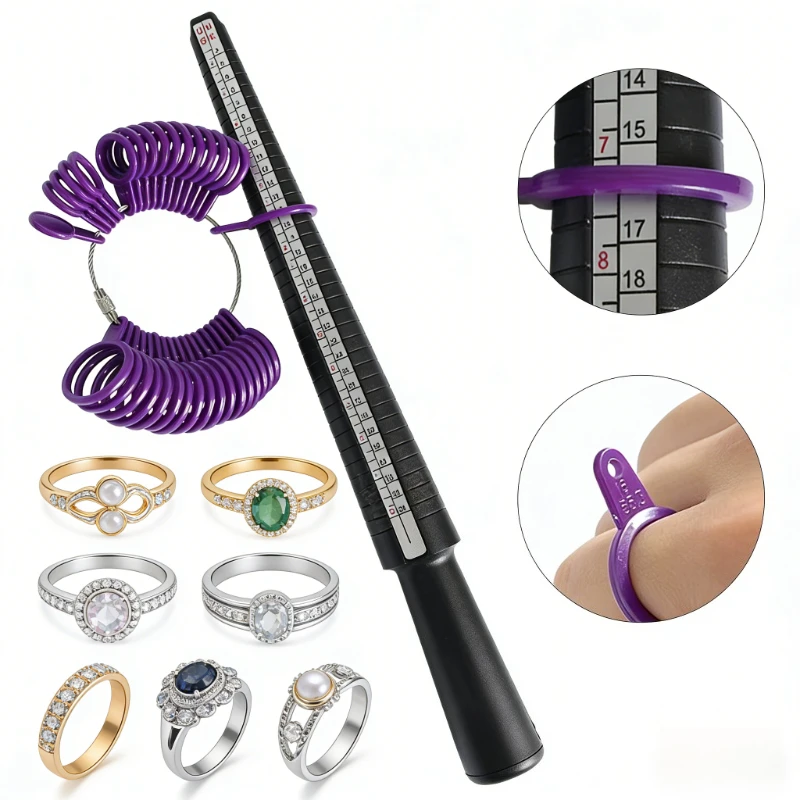 1PC Ring Sizer Mandrel Stick Finger Gauge Measuring Jewelry Tool - High Precision Read Scale Essential For Jewelers DIY Making