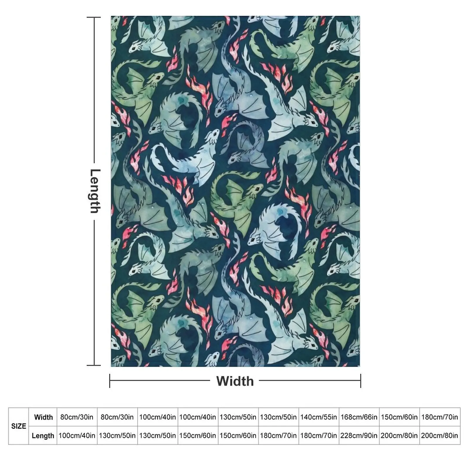 Dragon fire dark blue & green Throw Blanket Plaid Thin heavy to sleep funny gift Blankets