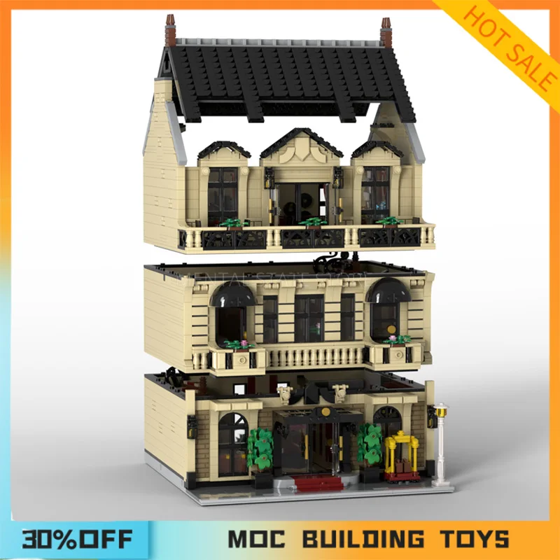 5454PCS Customized MOC Modular Hotel Model Streetscape Building Blocks Technology Bricks DIY Creative Assembly Toy Holiday Gifts