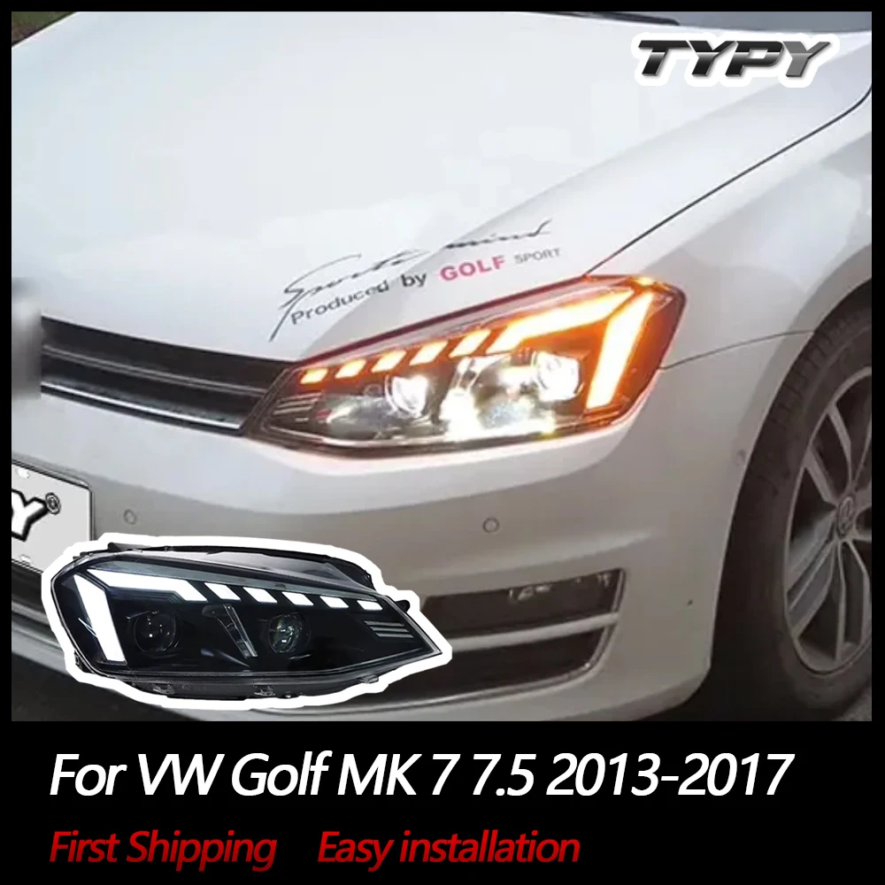 

TYPY Car Lights For VW Golf MK 7 7.5 Headlights 2013-2017 LED Projetor head Lamp Daytime Running Light Automotive Accessories
