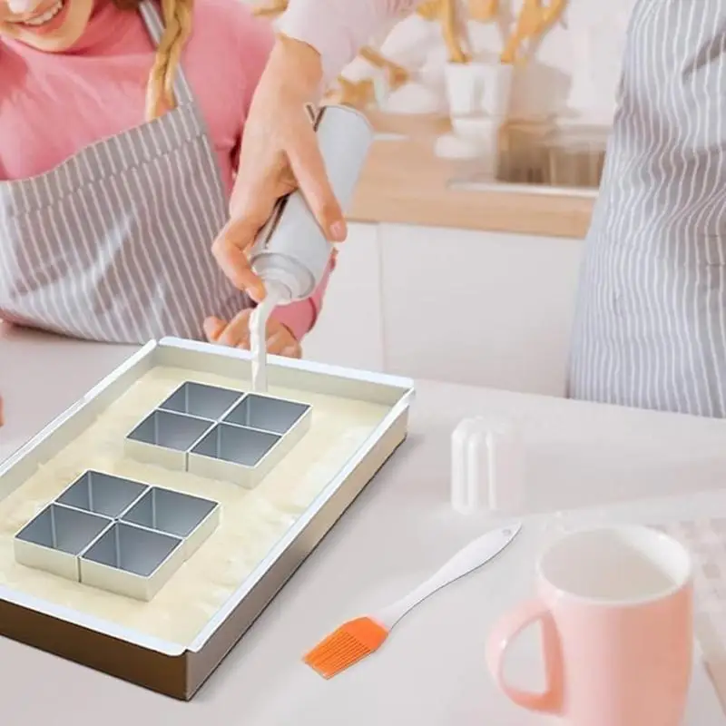 Professional Aluminum Alloy Rectangular Cake Molds For Even Heat Distribution Removable Chimney Moulds 37JD