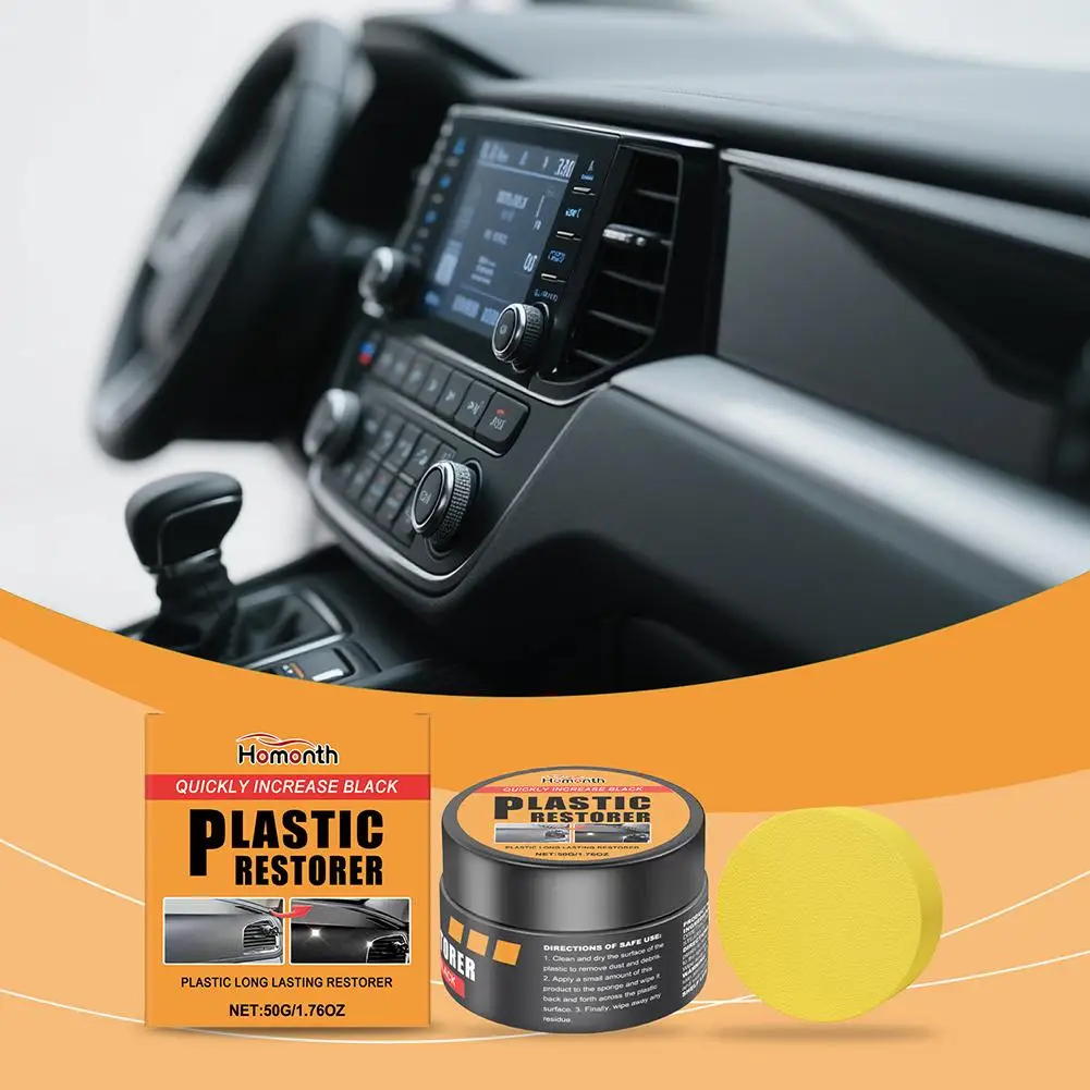 Car Plastic Restorer Crystal Clear Auto Interior Leather & Panel Renewal Wax Coating Agent Back To Black Gloss Car Wax Polish