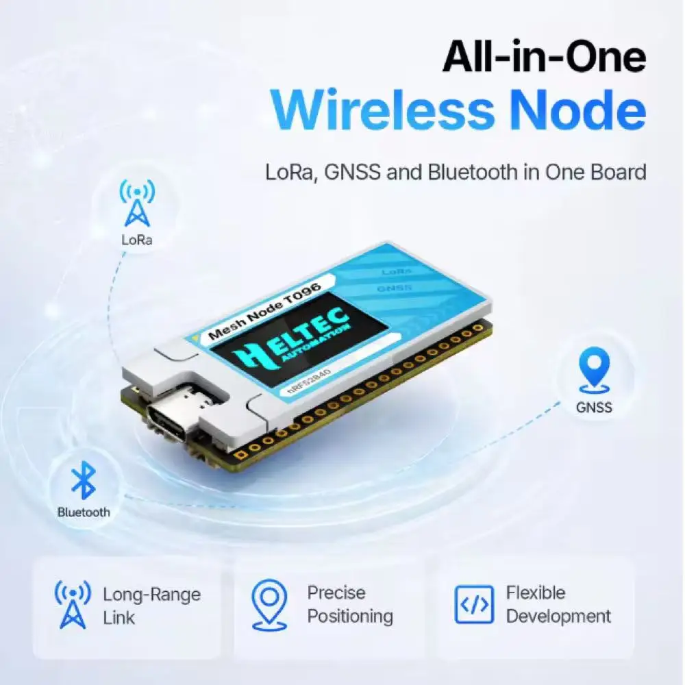 Mesh Node T096 Ultra-Low-Power Development Board, LoRa GNSS Communication Development Board Module, SX1262 LoRa Chip, 863~928MHz