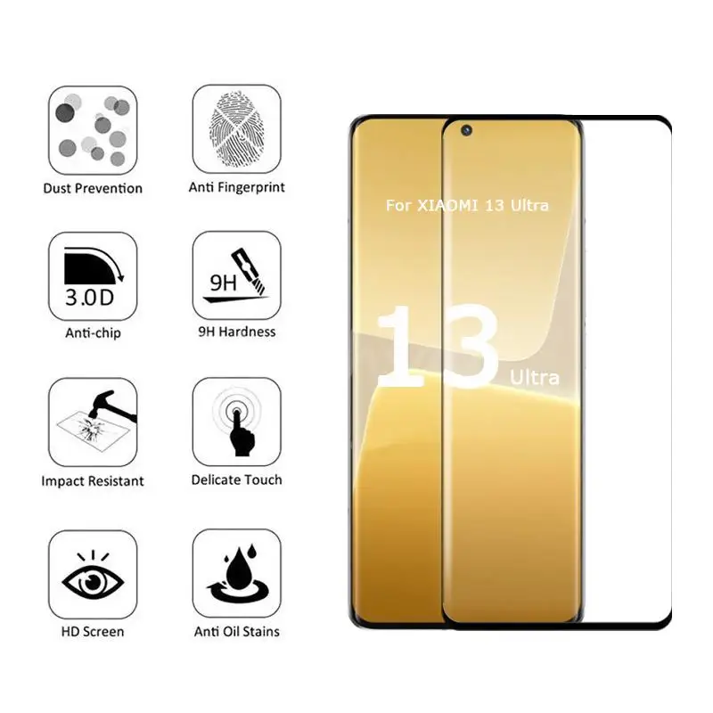 For Xiaomi 13 Ultra Glass 3D Curved Screen Glass Xiaomi 13 Ultra Protector Lens Film Mi 13 Ultra Pro Lite 12 Pro Tempered Glass