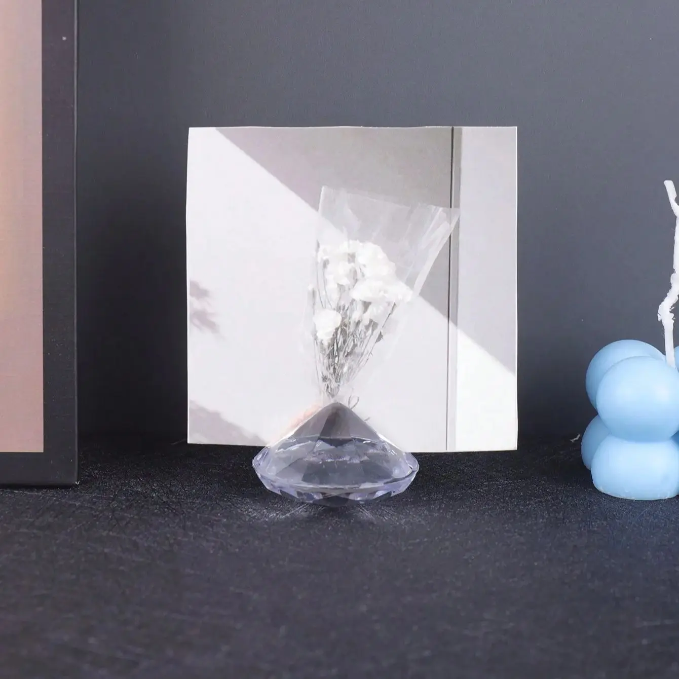 1PC Round Crystal Diamond Memo Clip, Suitable for Banquet Place Cards, Photo Clips, Desk Decoration Accessories