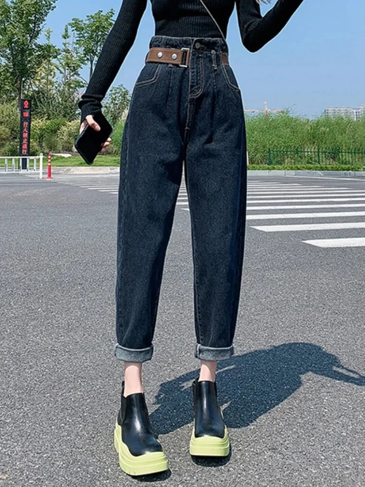 

Super High Waist Ankle-length Baggy Harem Jeans New Pantalones Vintage Korea Loose Vaqueros Women Streetwear Denim Pants
