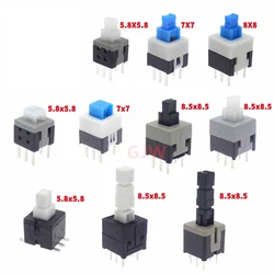 20PCS 5.8*5.8 7*7 8*8 8.5*8.5mm Self Locking Push Tactile Power Micro Switch Kit 6 Pin Button Switches