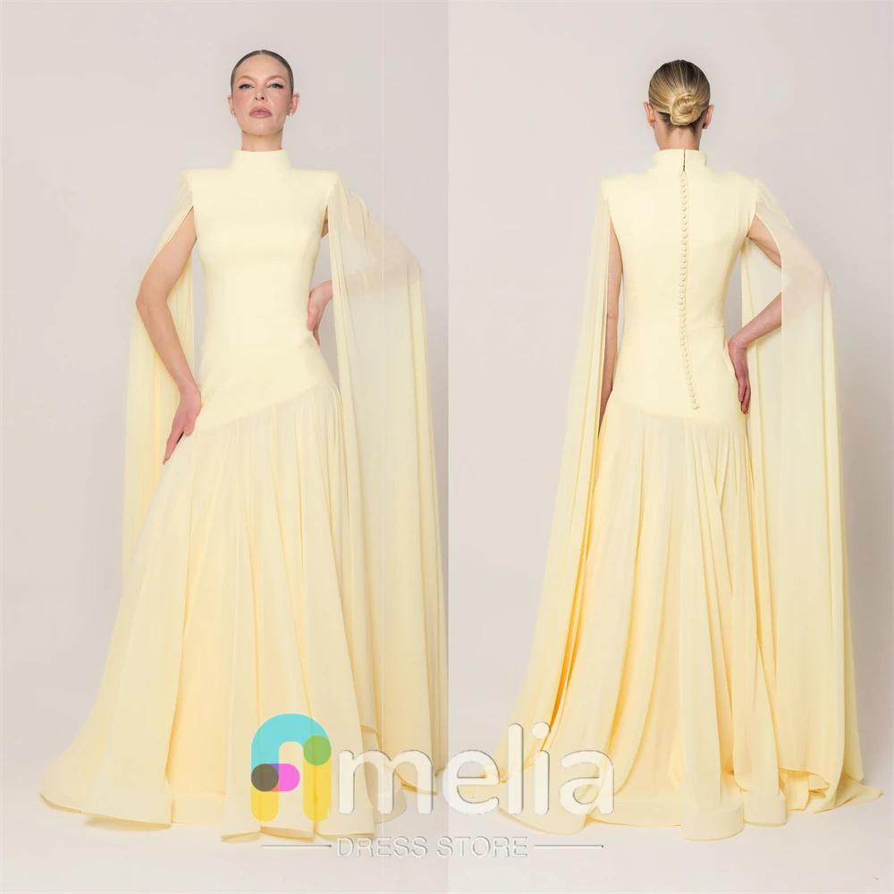 Amelia A-Line Chiffon Evening Dresses Long Shawl for Special Occasions Formal Gowns For Dubai