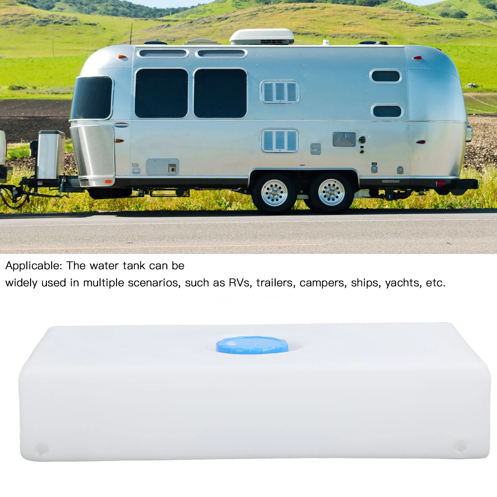 Retención de agua de 8 galones, LLDPE a prueba de fugas, 85mm, entrada de agua para Camper, remolque, yate, barco