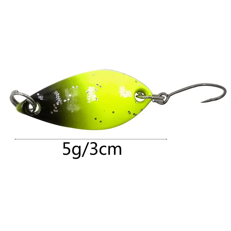 OUTKIT 5pcs/lot 5g 3cm Fishing Tackle Bait Fishing Metal Spoon Lure Bait For Trout Bass Spoons Small Hard Sequins Spinner Spoon