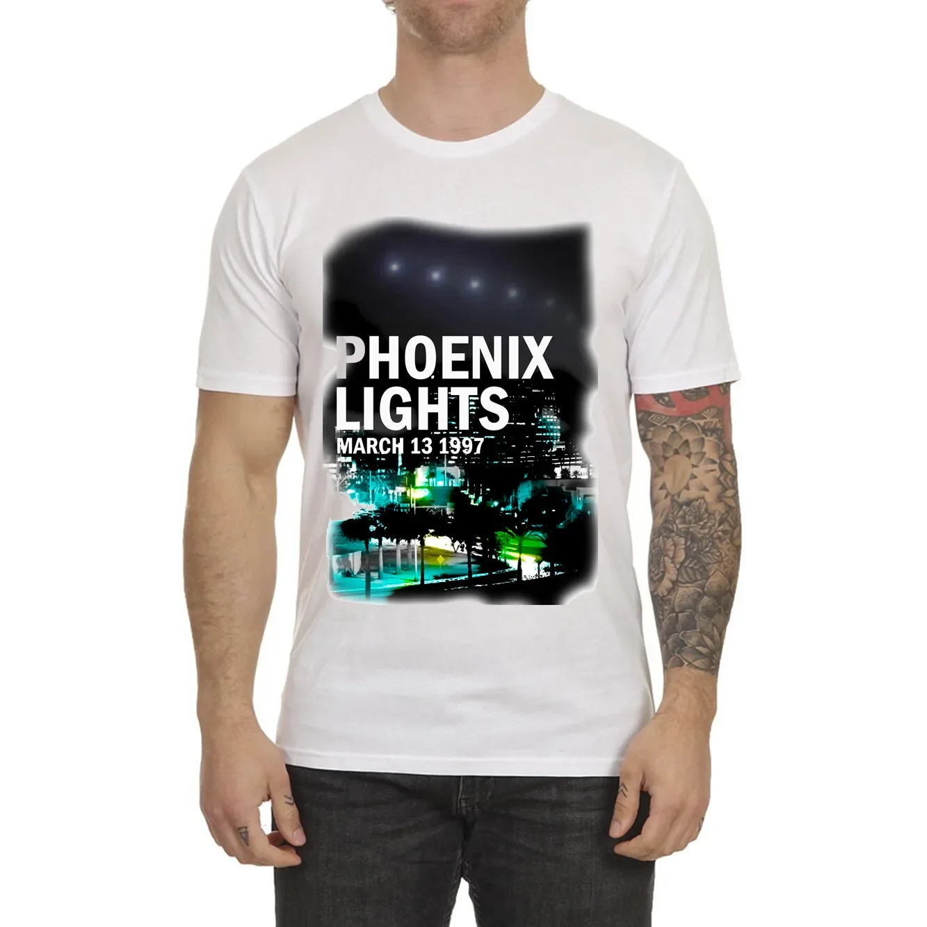 Maglietta UFO Phoenix Lights, Alien UAP Ranch, T-Shirt Classica, Copricostume Alieni-image