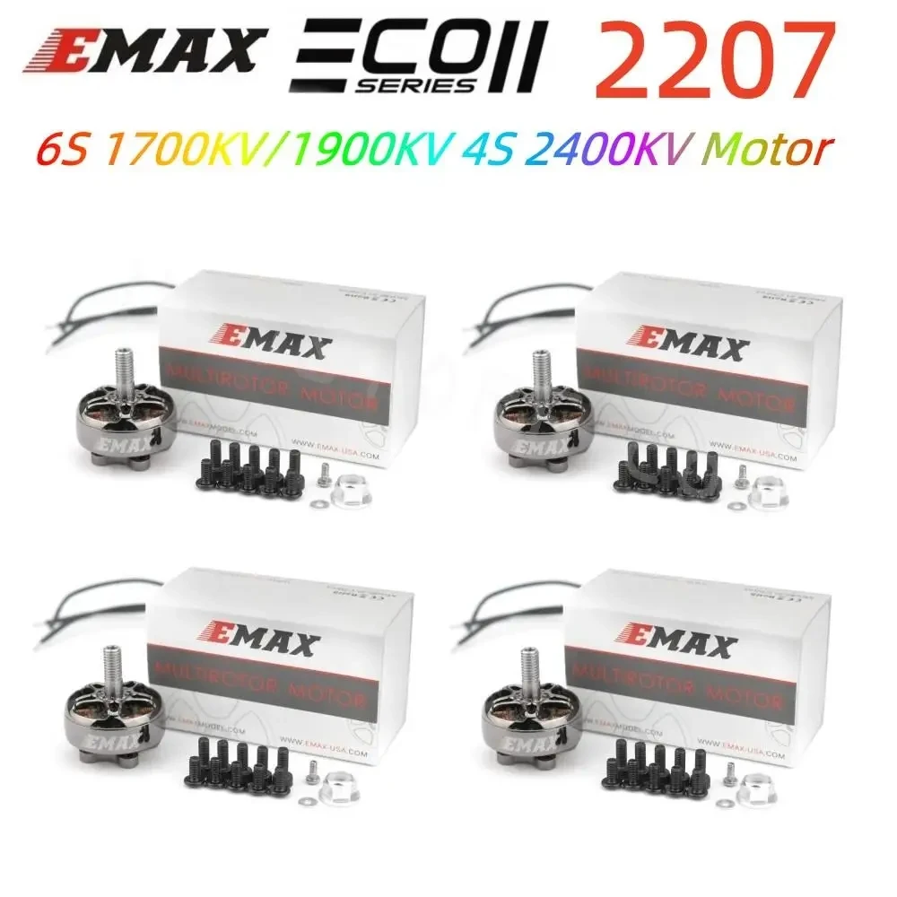 1/2/4 pièces EMAX ECO II série 2207 moteur 6S 1700KV/1900KV 4S 2400KV moteur sans brosse CW pour Drone de course RC FPV
