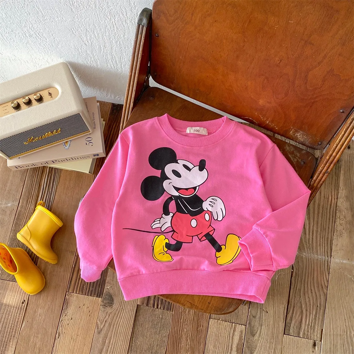 2024 Autumn Hot Kids Clothing Disney Princess Children\'s Top Girl\'s Fashion Loose Sweater Round Neck Casual Children\'s Wear