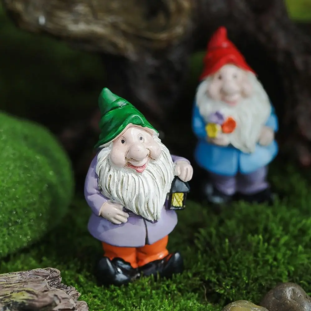 Fairy Garden Mini Gnome Figurines Micro Landscape Desktop Decoration Miniature Dwarfs Statue Hand-painted Handicraft