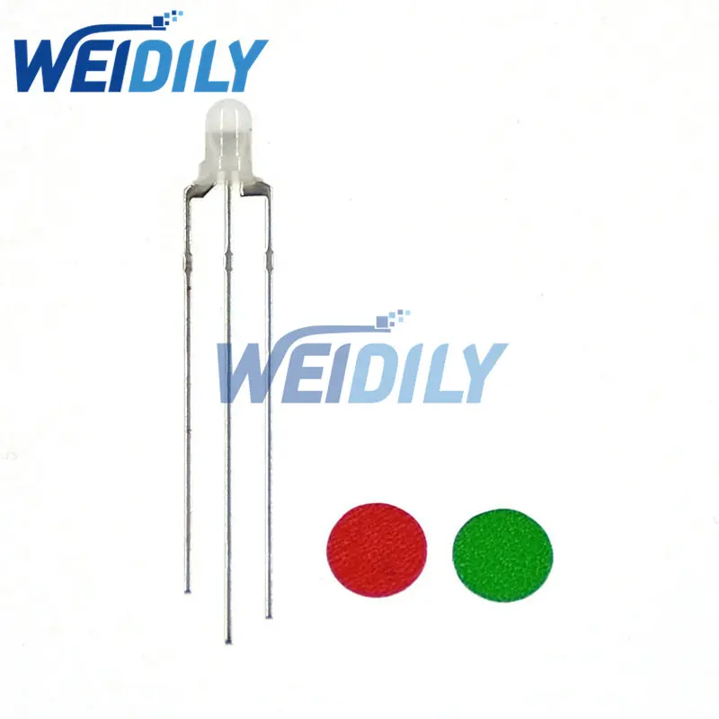 100PCS LED 3mm 5mm Round Diffused Matte Water Clear Red & Green two Color Common Anode cathode LED Diode Light Emitting Diodes