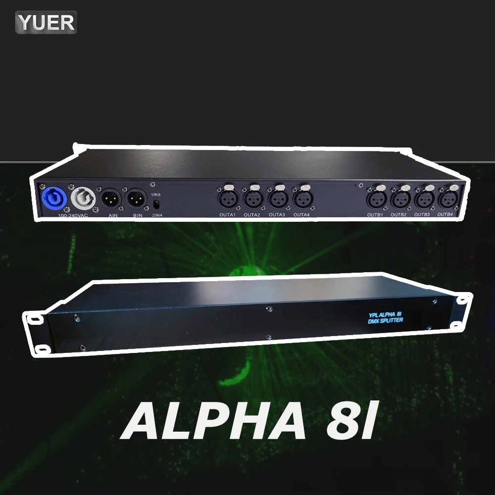 alpha stage luz controller amplificador de sinal divisor divisor 8i dmx distribuidor disco equipamento dj dmx512 8i 01