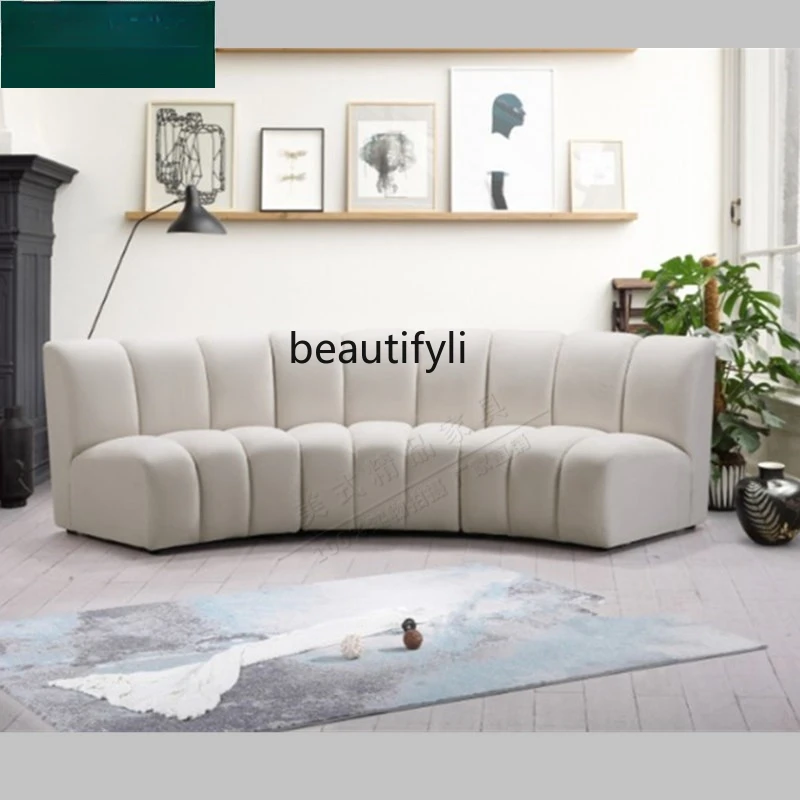 American Arc Semicircle Fan-Shaped round Combination Sofa Large Apartment Shopping Mall Villa