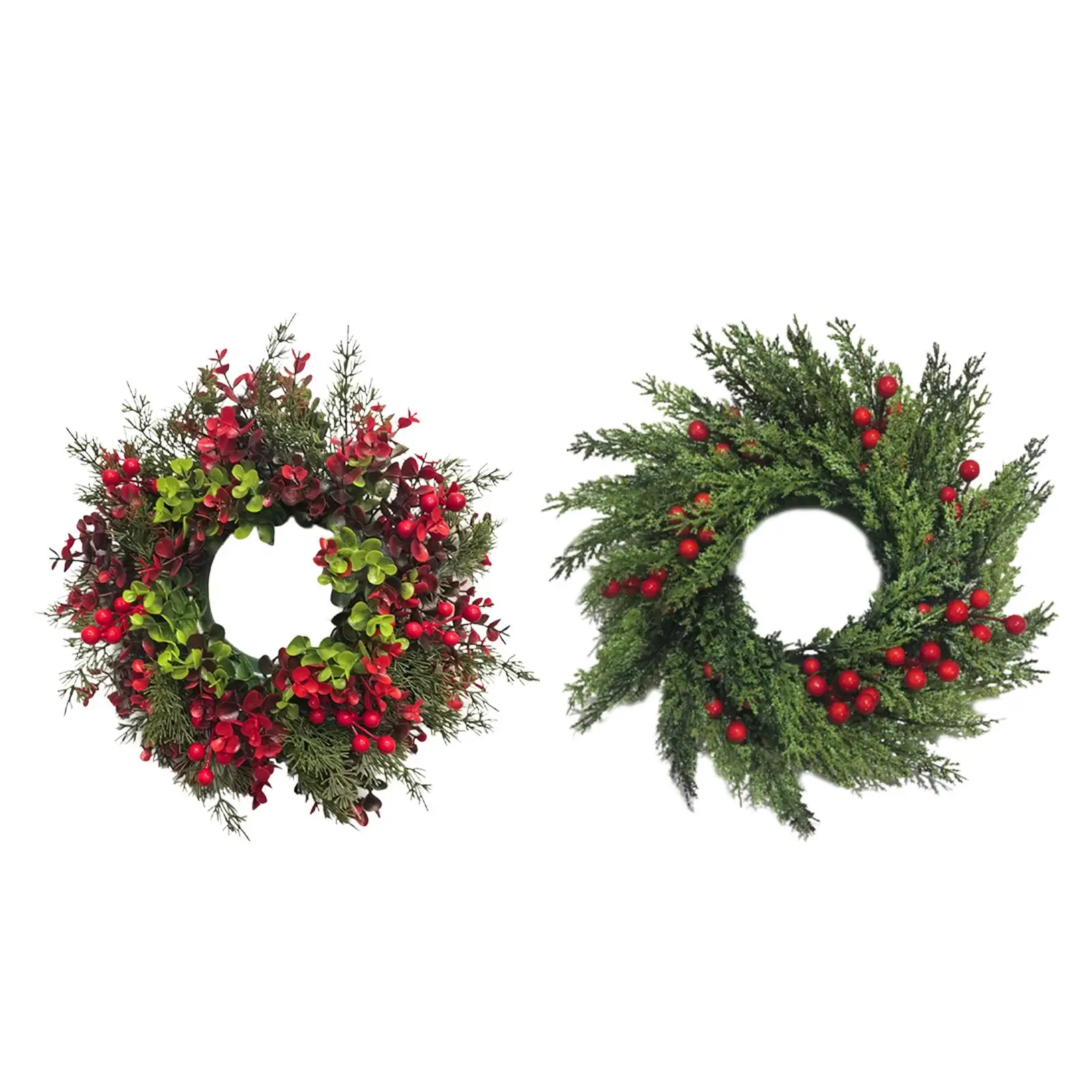 Snowy Winter Xmas Wreath Realistic Decorative Artificial Wreath for Christmas Door Home Office Indoor Outdoor Use view 2