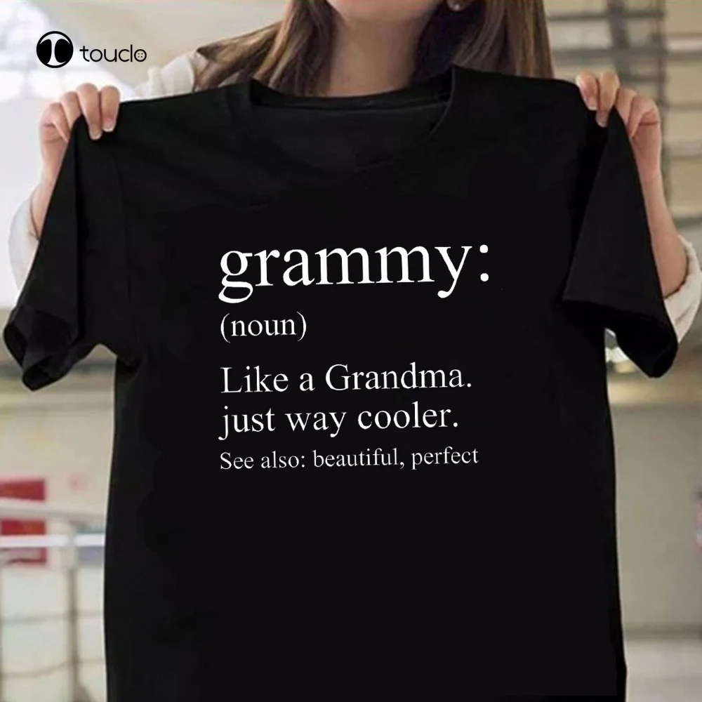 Blessed Grammy Shirt Blessed Grammy Mothers Day Gift Sayings Letters Printed O-Neck Cotton Funny T-Shirt Proud Grammy Shirt