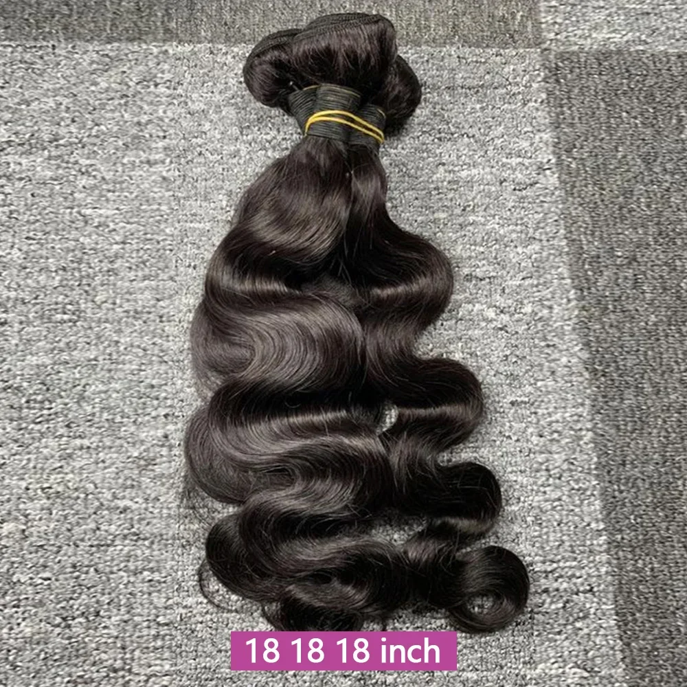 MISSANNA 32 34 36 38 40 inci Rambut Manusia Model Body Wave Bundel Rambut Jahit Model Body Wave Bundel Rambut Peru Ekstensi Rambut Remy