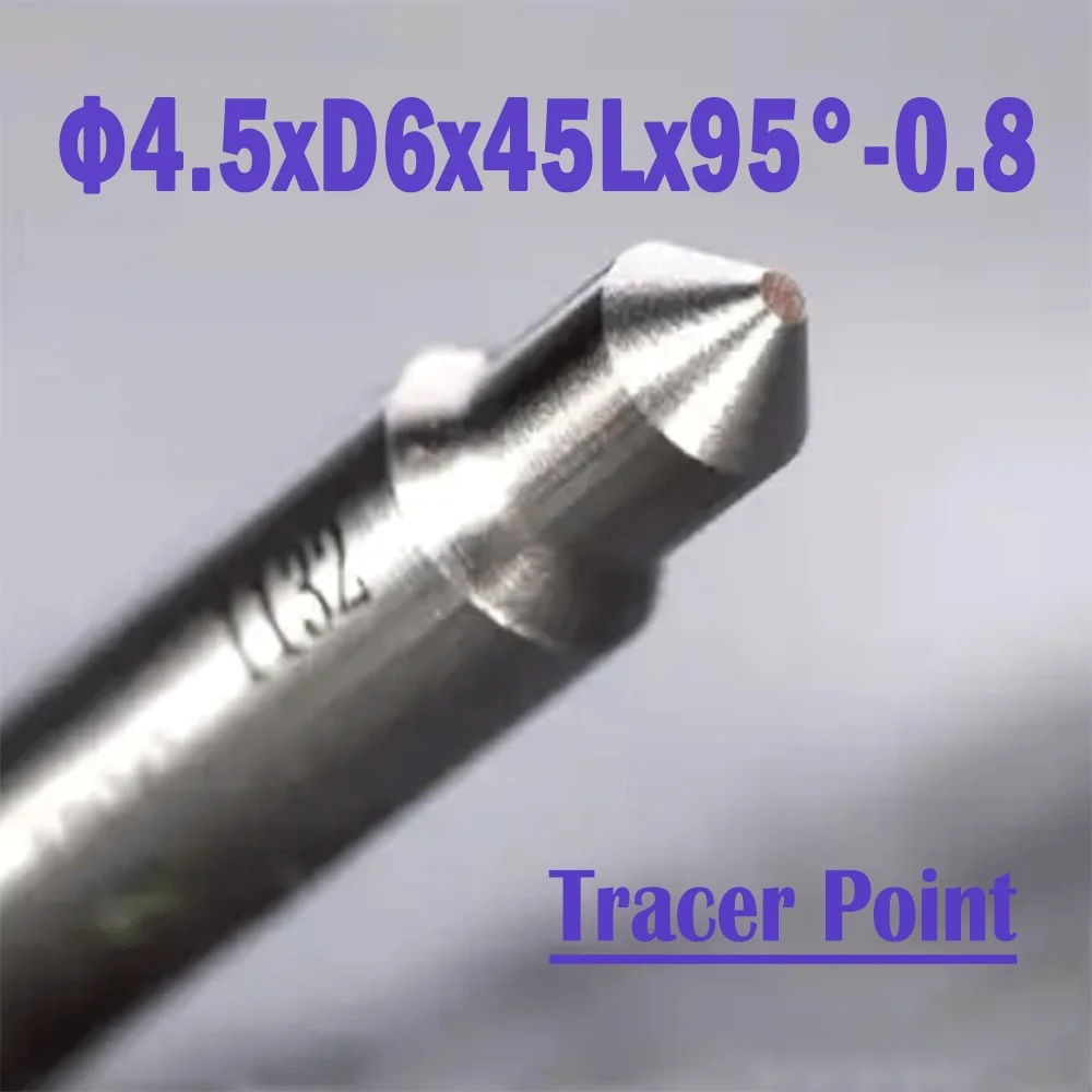 2 Pcs/lot Φ4.5xD6x45Lx95°-0.8 Raize 55 Series High-speed Steel Small Tracer Point Key Machines Accerioes For 363/333L/339/369