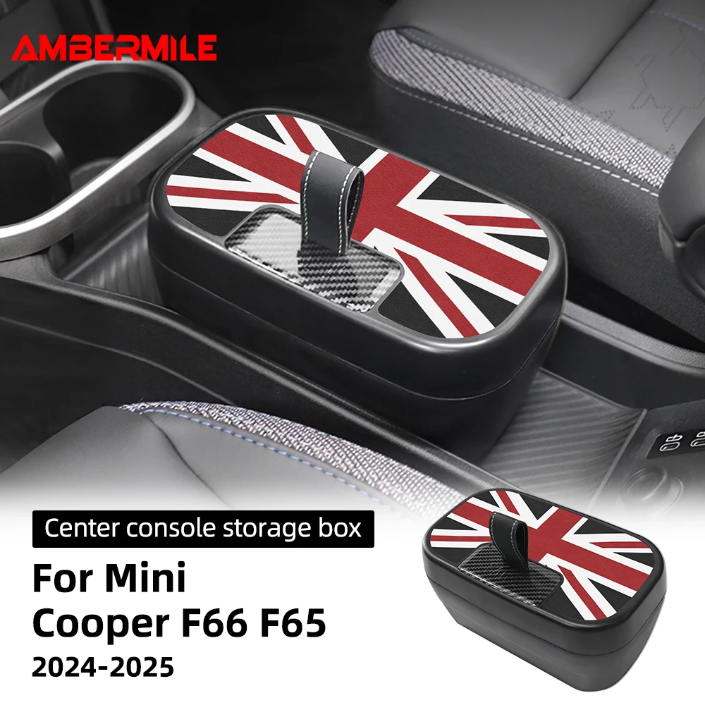 Central Control Storage Box For BMW Mini Cooper F65 F66 2024 2025 Central Armrest Storage Box Car Accessories