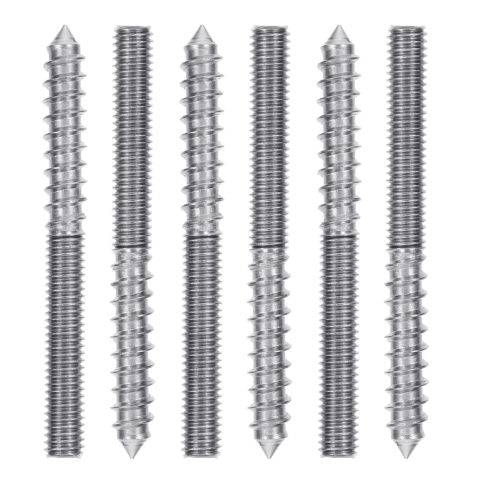 

6pcs M6 60 Double Ended Socket Screws Stainless Steel Self Tapping Furniture Hanger Bolt Double Headed Bolts