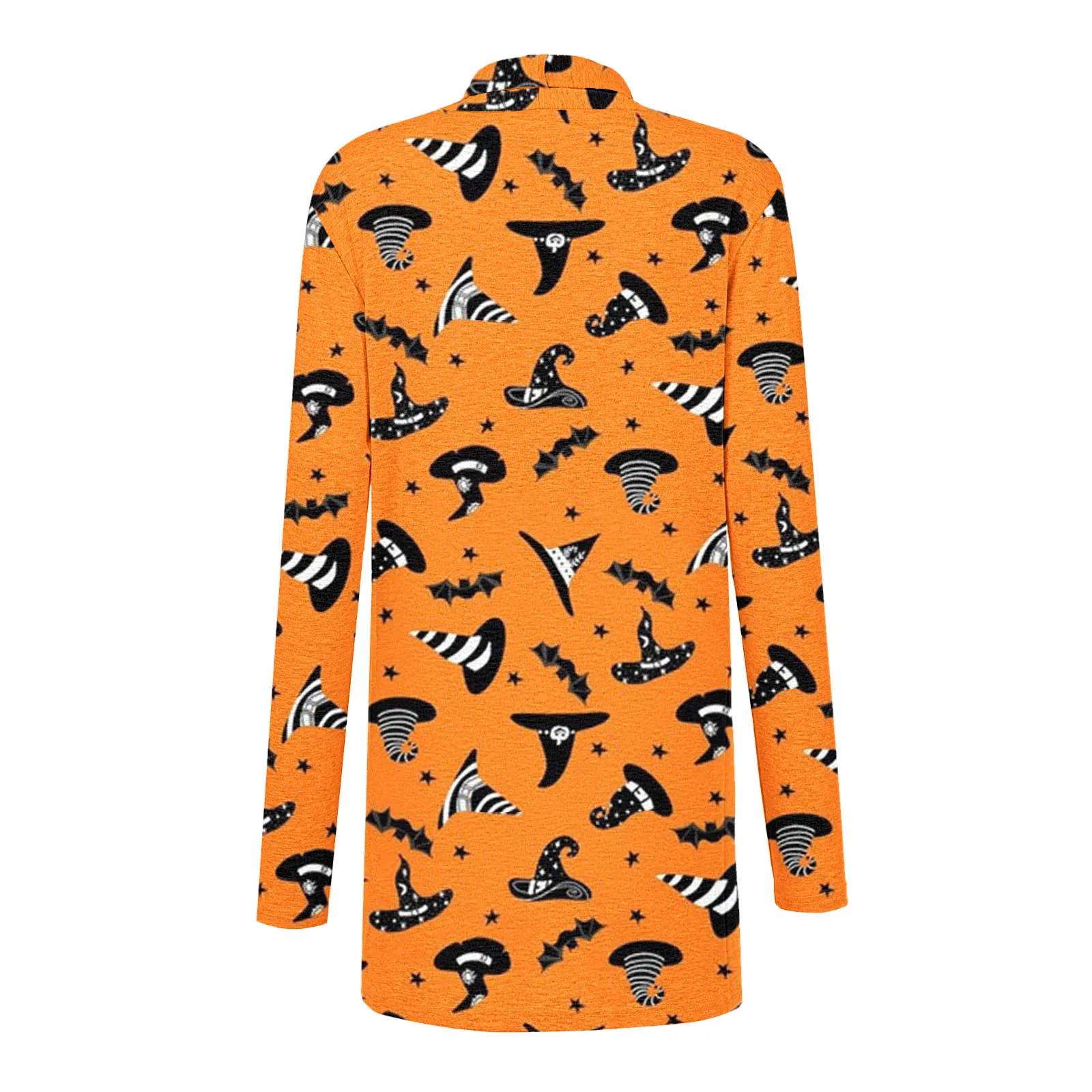 Halloweenowa czapka czarownicy nadruk ducha damski sweter 2024 z długim rękawem V Neck Casual kurtki urocza kreskówka graficzna odzież wierzchnia