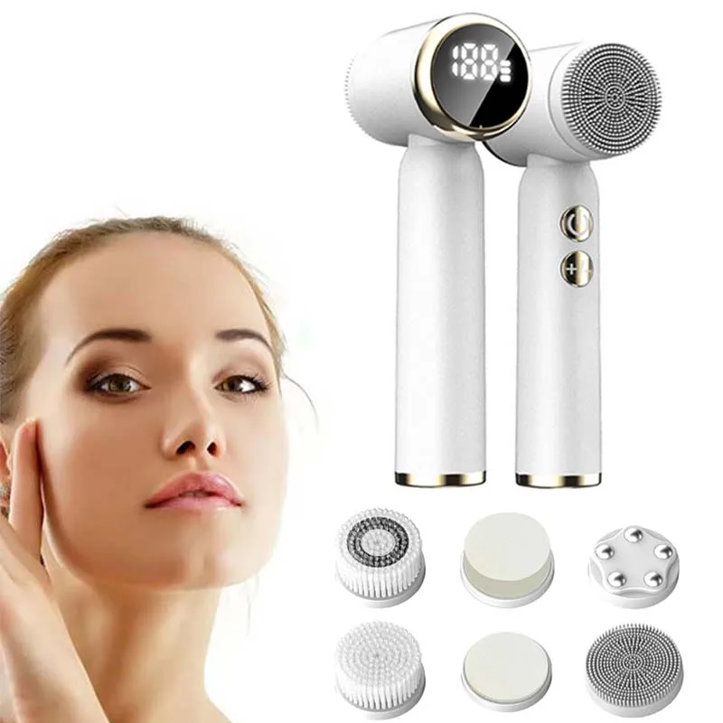 Portable Waterproof Facial Cleansing Spin Roller Sonic Massager Cleaner Brush Silicone Electric Face Brush Cleanser