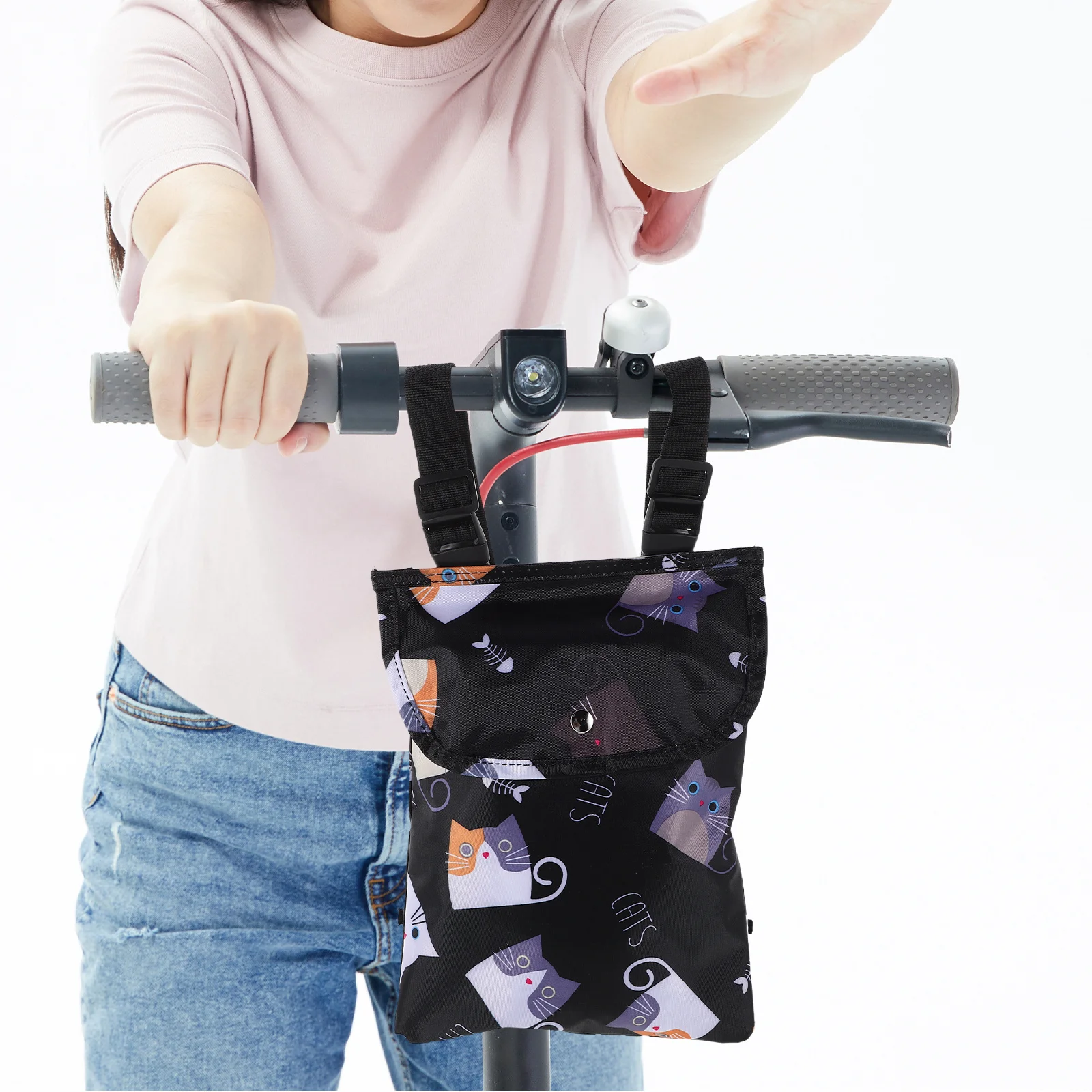 حقيبة أمامية للدراجة الكهربائية سعة كبيرة مقاومة للماء وحقيبة تخزين للمقود المحمولة ومنظم تعليق سكوتر للدراجات النارية #2