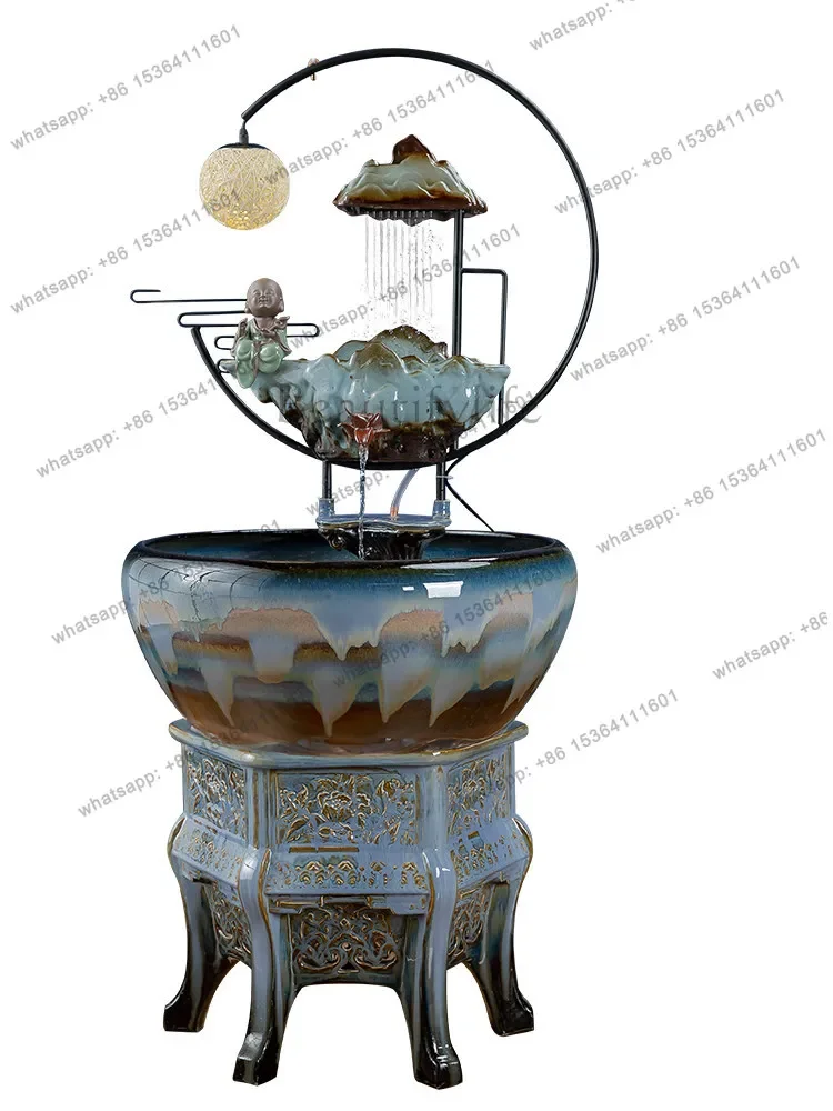 

yj19 Jingdezhen ceramic fish tank large flowing water fountain circulation decoration
