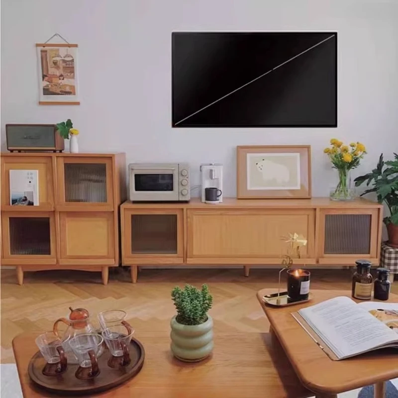 شقق داخلية خزانة تلفزيون الجوز خزانة تلفزيون مريحة تدعم حامل تلفزيون متنقل Soggiorno أثاث غرفة المعيشة الحديثة