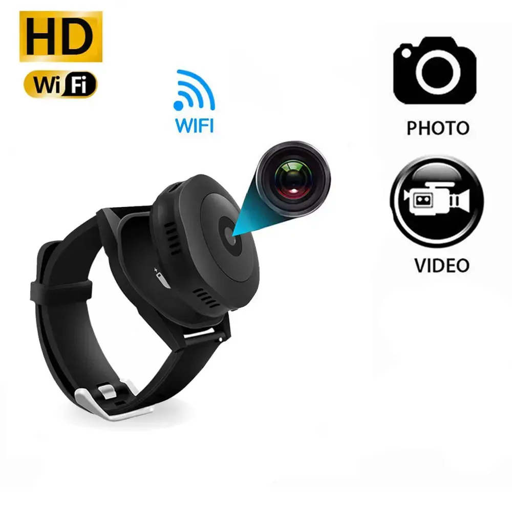 WIFI Mini Camera HD 720p Wearable Bracelet small Cam Wristband Sports DV Rechargeable Portable Surveillance micro Camcorder