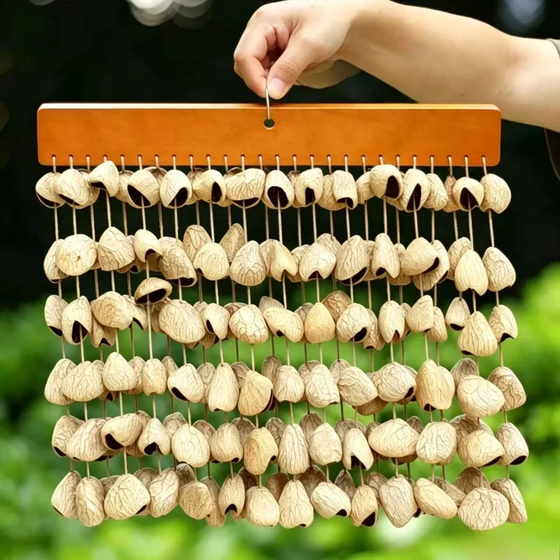 Natural Fruit Shell Wind Chimes Handmade Outdoor Row Bell Relaxation Yoga Meditation Hand Bell Sound Healing Hanging Wind Bells