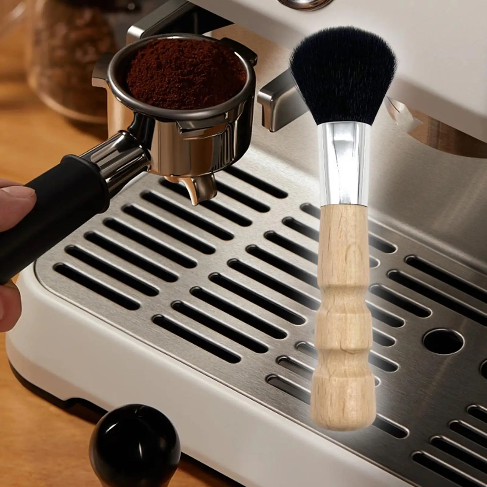 Coffee Grinder Cleaning Brush Coffee Machine Cleaner Wooden Handle Dusting Espresso Brush for Statues Soya Milk Machine Home