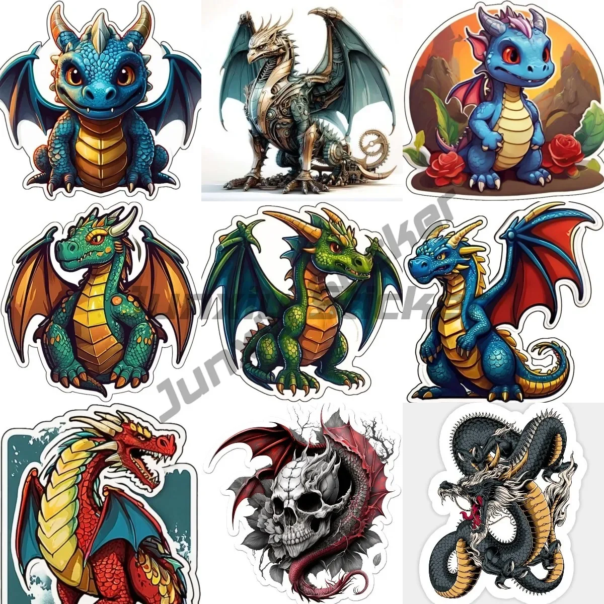 

Colourful Mechanical Dragon Decor Vinyl Sticker Decal Laptop WallRoom Truck Window Motorcycle Helmet Decor Decals