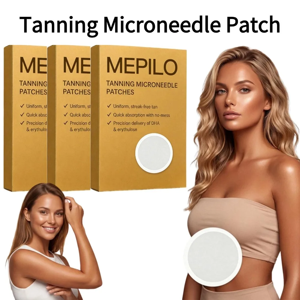 Microneedle Tanning Patches Sunless Skin Glow Stickers Gentle Seaweed Hydrogel Body Bronzing Patch for Women Skincare 1/10Pcs