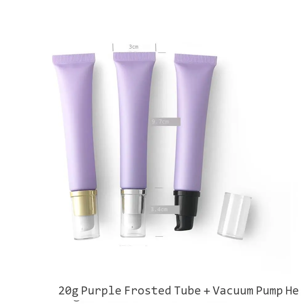Factory Direct Wholesale 50 Pcs 20ml Light Purple Cosmetic Tube Vacuum Bottle Plastic Bottle Foundation Primer Eye Cream