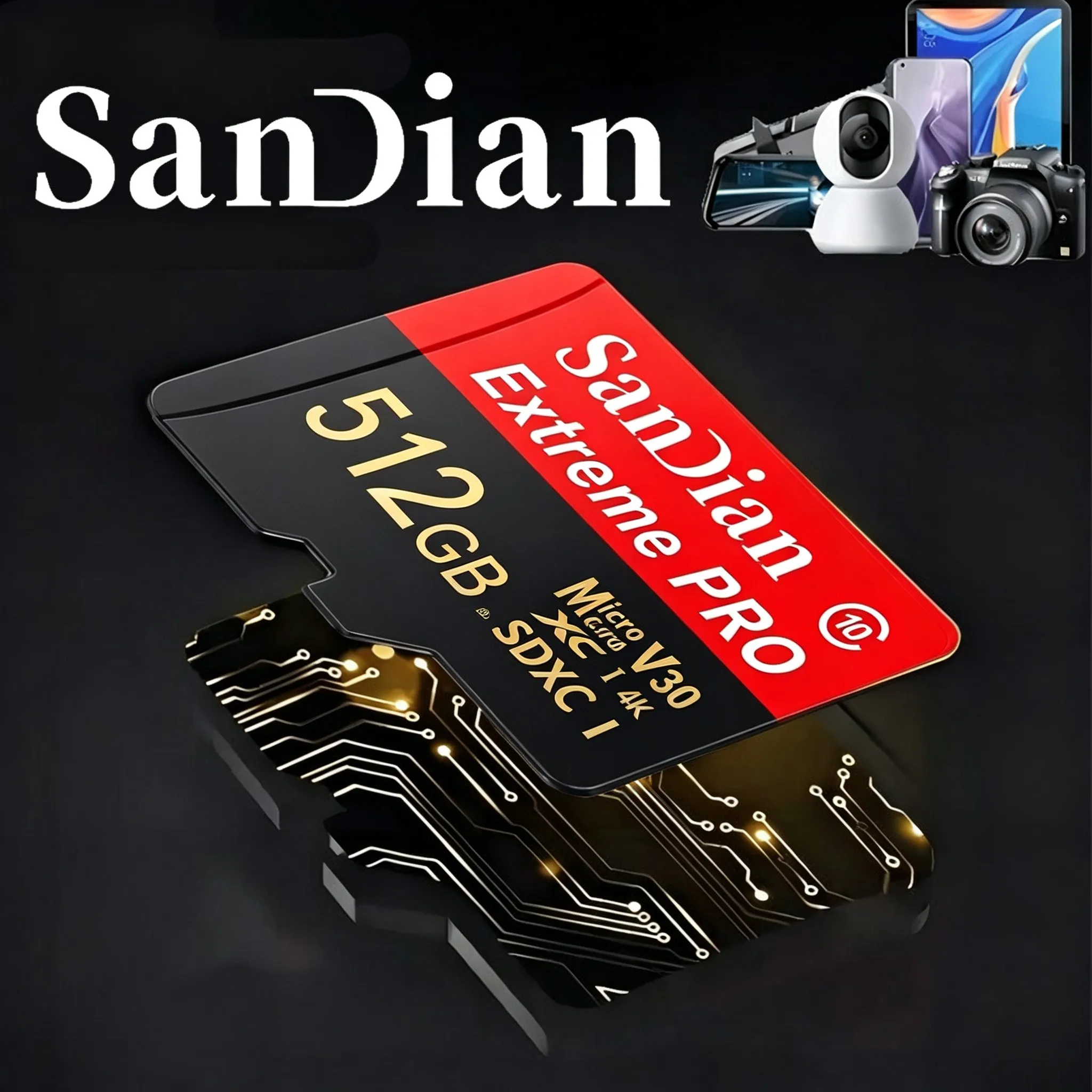 Super Fast Micro TF SD Card 64GB Memory Card 512GB SD Cards 128GB TF Cards V10 for GoPro/Surveillance/Smartphone/Car Camera