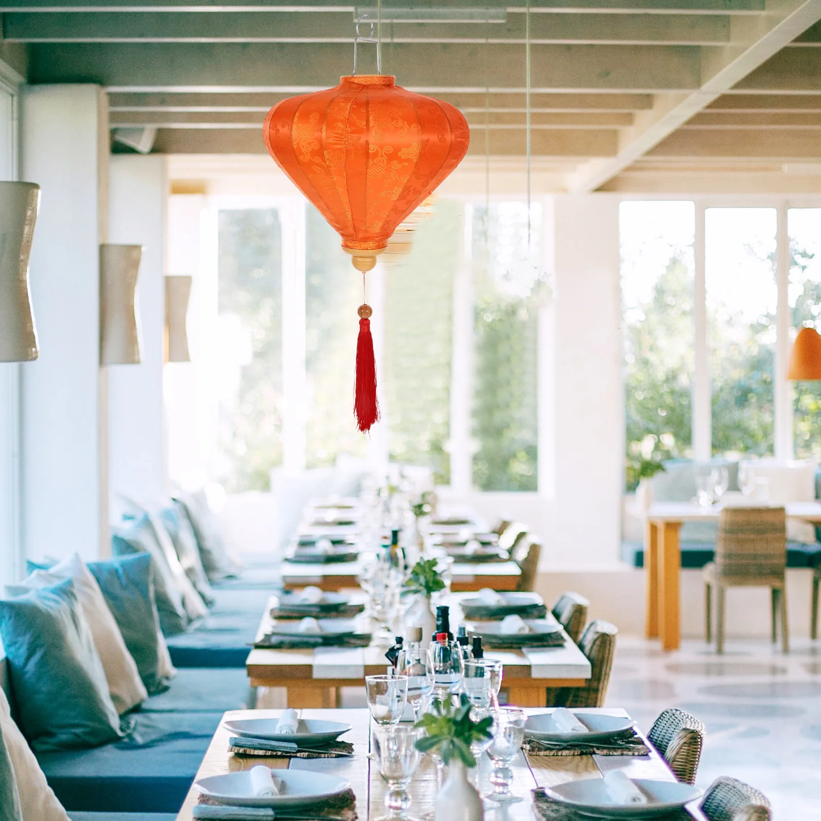 

Water Drop Silk Cloth Paper Party Decorations Orange Wedding Festival Lantern Decorations Hanging Festive Garden Outdoor Indoors
