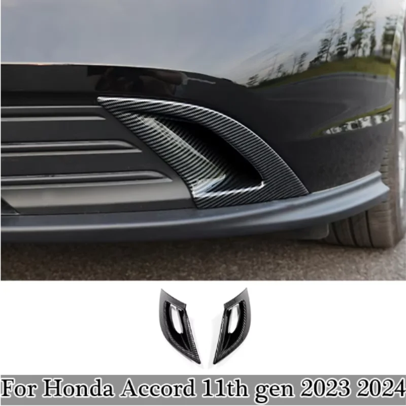 

2Pcs ABS Carbon Fibre Chrome Car Accessories Front Foglight Lamp Fog Light Trim Cover For Honda Accord 11th gen 2023 2024