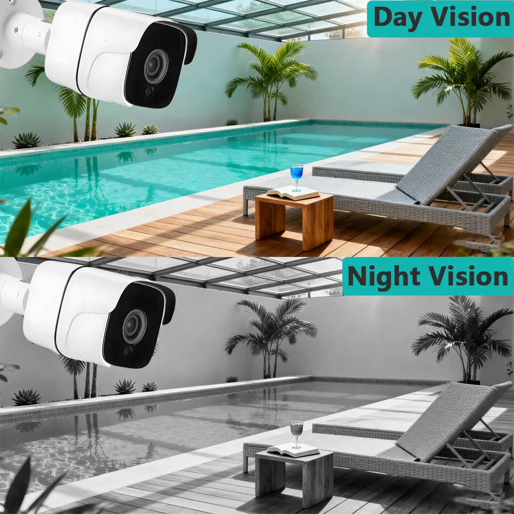 HJT Wifi IP Camera Outdoor Bullet 5MP Home Security Camera Motion Detection HD IR Night Vision Audio Surveillance Camera