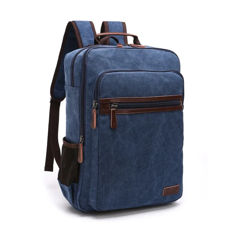 DB75 New Fashion Shoulder Strap Zipper Solid Casual Bag Male Backpack School Bag Canvas Bag Designer Laptop Backpacks For Men