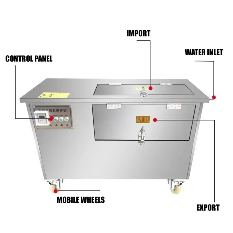 

900KG/H Commercial Fish Scale Remover Scraper Machine Scaler High Efficiency Electric Fish Scaling Machine