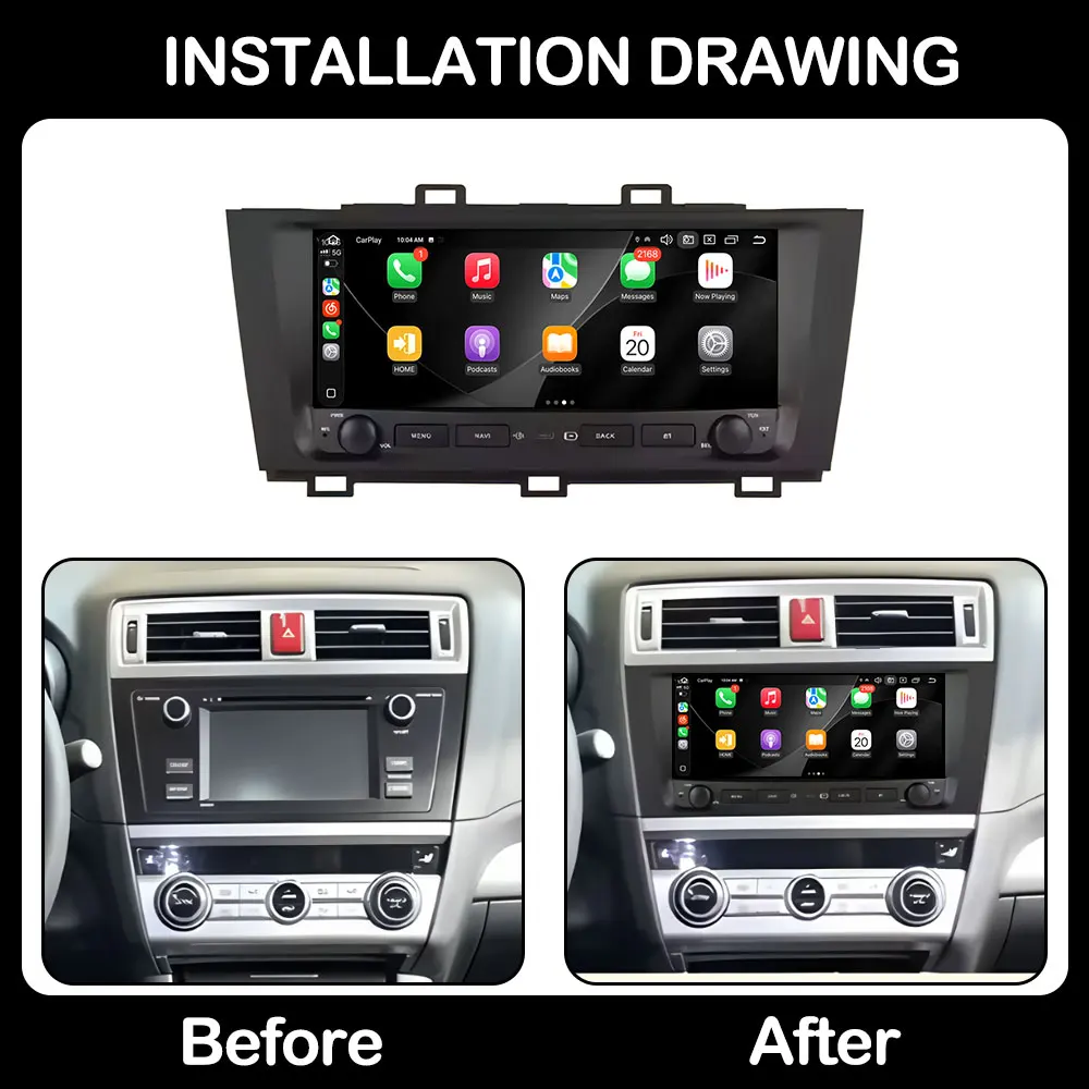 9'' Android 16 For Subaru Outback 5 Legacy 6 2015 - 2018 Wireless Carplay Car Radio Multimedia Player GPS Navigation DSP Stereo
