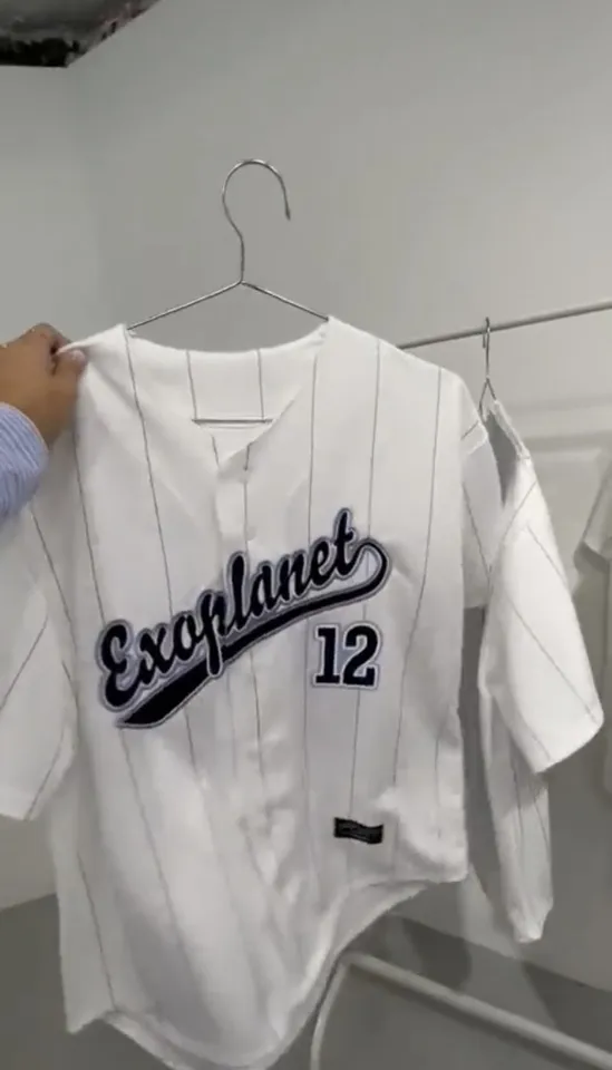 Unisex Baseball Jersey Short Sleeve round Neck Text Pattern Korean