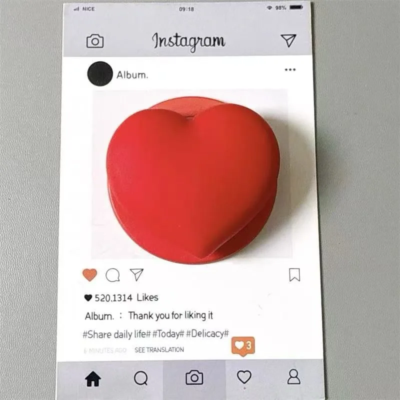

3D матовая силиконовая универсальная магнитная подставка для телефона с сердечком и выдвижной подушкой безопасности, супер адсорбция для настольного компьютера MagSafe